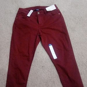 Maroon ankle jeggings
